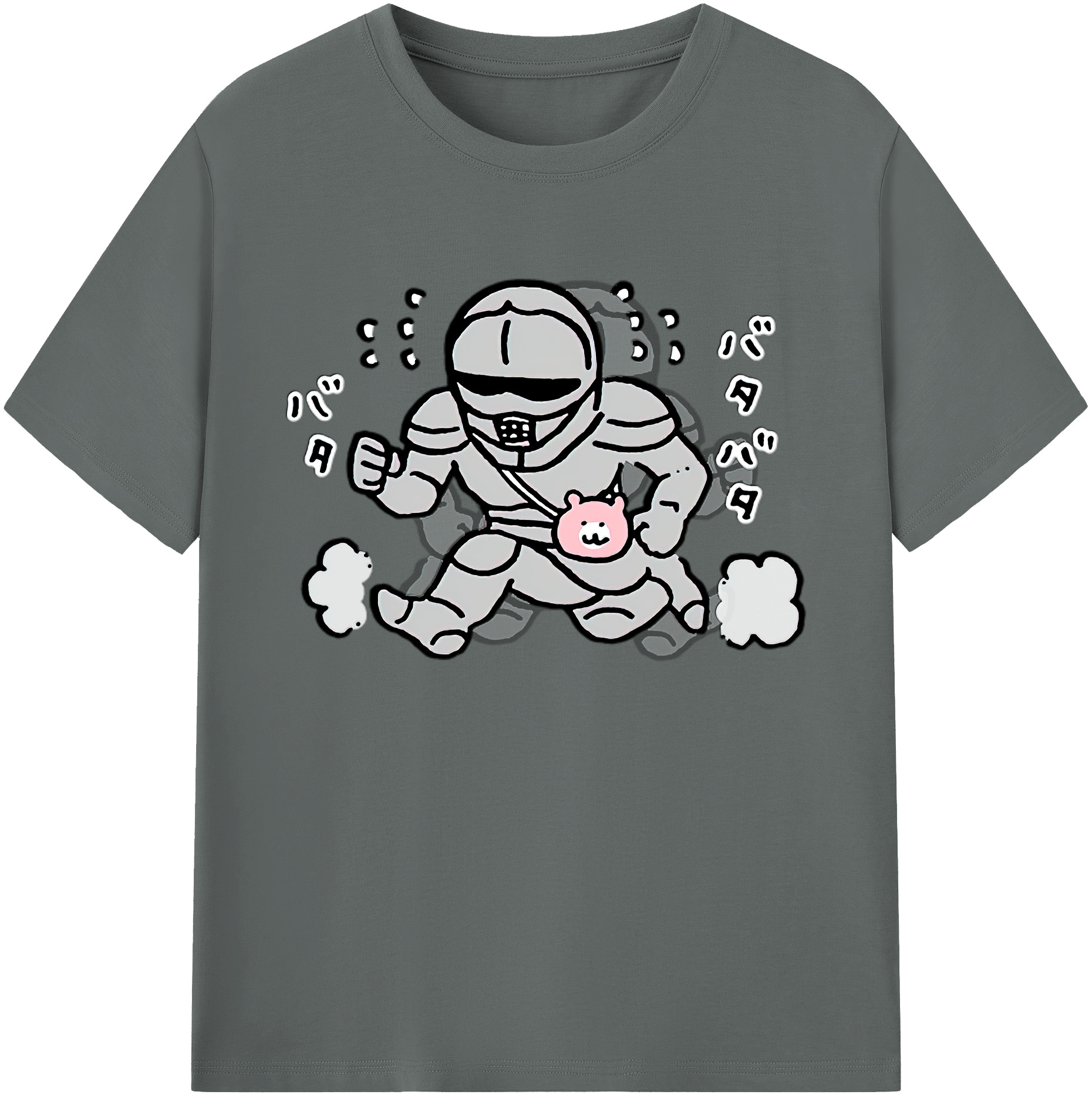 （画像用） ちいかわ 労働の鎧さん Chii-kawa Mr. Armor of Labor 綿100％ メンズ半袖Tシャツ｜肌触りやわらか＆通気性